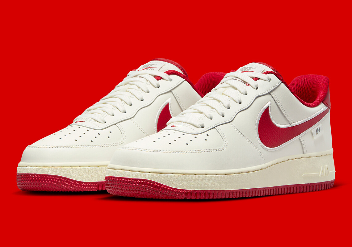 Nike Air Force 1 '07 Low Sail Gym Red Coconut Milk White