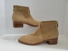 Soludos Venetian Suede Leather Bootie - Tan Back Zip - Women's 10 US (EU 40.5)