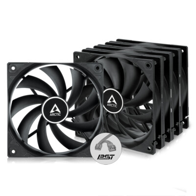 ARCTIC F12 PWM PST black (5 Pack) 120 mm Gehäuse Lüfter Case Fan PC B-Ware