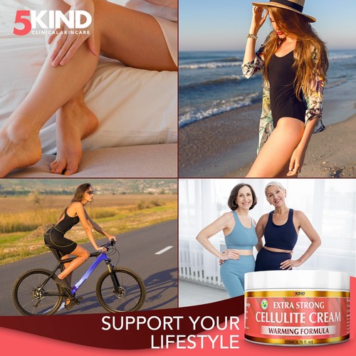 5Kind Anti Cellulite Remover & Slimming Cream Natural Weight Loss Toner, 200ml - Picture 2 of 7