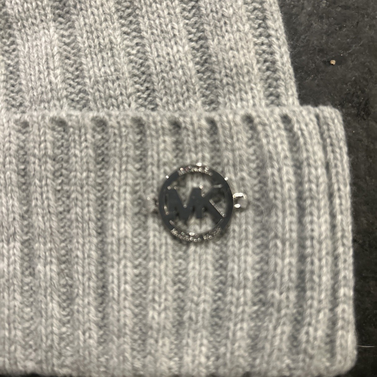 Michael Kors Light Gray Pom Pom Beanie Ribbed Knit Women\'s Hat NWT NWT Michael Kors Women main image 4