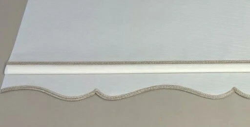 Colonial scalloped edge roller blinds Cream with Cream braid made to measure - Image 3 of 4