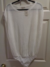 FREE PEOPLE VENICE IVORY BODYSUIT SIZE MEDIUM  NEW