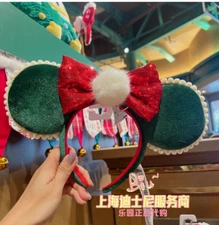 Disney Parks authentic Minnie mouse Ears Green Headband New Christmas Gifts