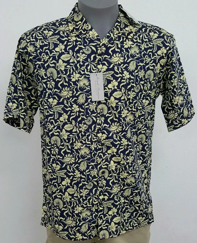 Cremieux Signature 2 Navy Yellow Floral SS Men's Camp Shirt NWT $79.50 Choose Sz