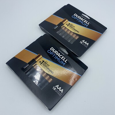 Duracell Optimum AAA Alkaline Battery 18 Pack | 2 Box