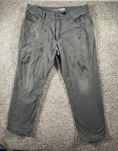 Pantalone Carhartt Uomo 36x30 Grigio Relaxed Fit Tela Distress