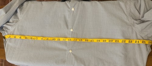 Button Up Shirt Mens Ben Sherman 17 Grey Check Long Sleeve Cotton XL Blue Cuffs - Picture 4 of 7