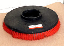 17" Disc Poly Shampoo Brush, Red & White Bristles #5-3433