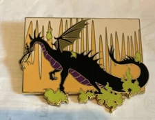 JUMBO Disney  Shopping Villain Maleficent Dragon Flames LE 250 Pin Rare