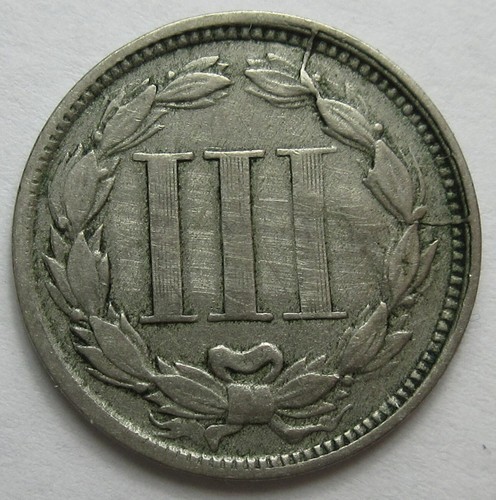 1867 Three Cent Nickel -Fine- (#126g) - Picture 2 of 2