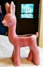 VINTAGE MID-20th CENTURY SHAWNEE POTTERY DECORATIVE MAUVE PINK DEER PLANTER