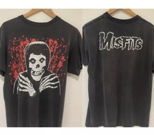 2001 The Misfits Rare Design 2 Side Short Sleeve Black Unisex T shirt Reprint