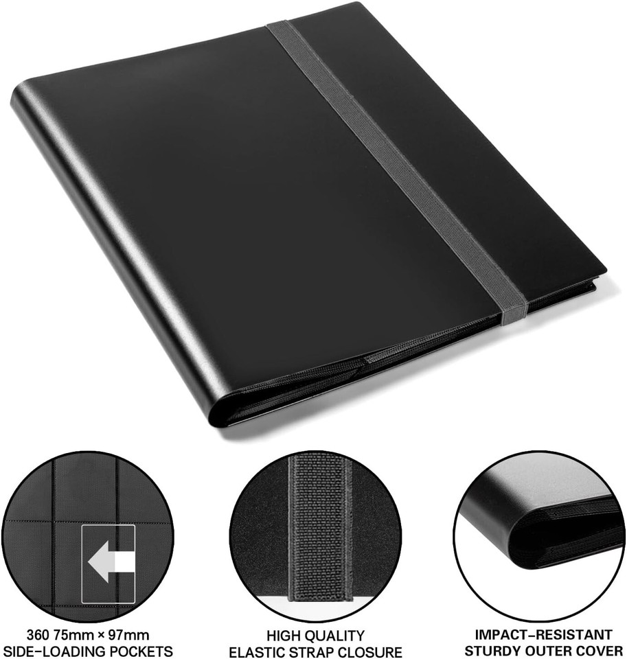 Durable Black 9 Pockets Card Album Folder Perfect for Trading Card