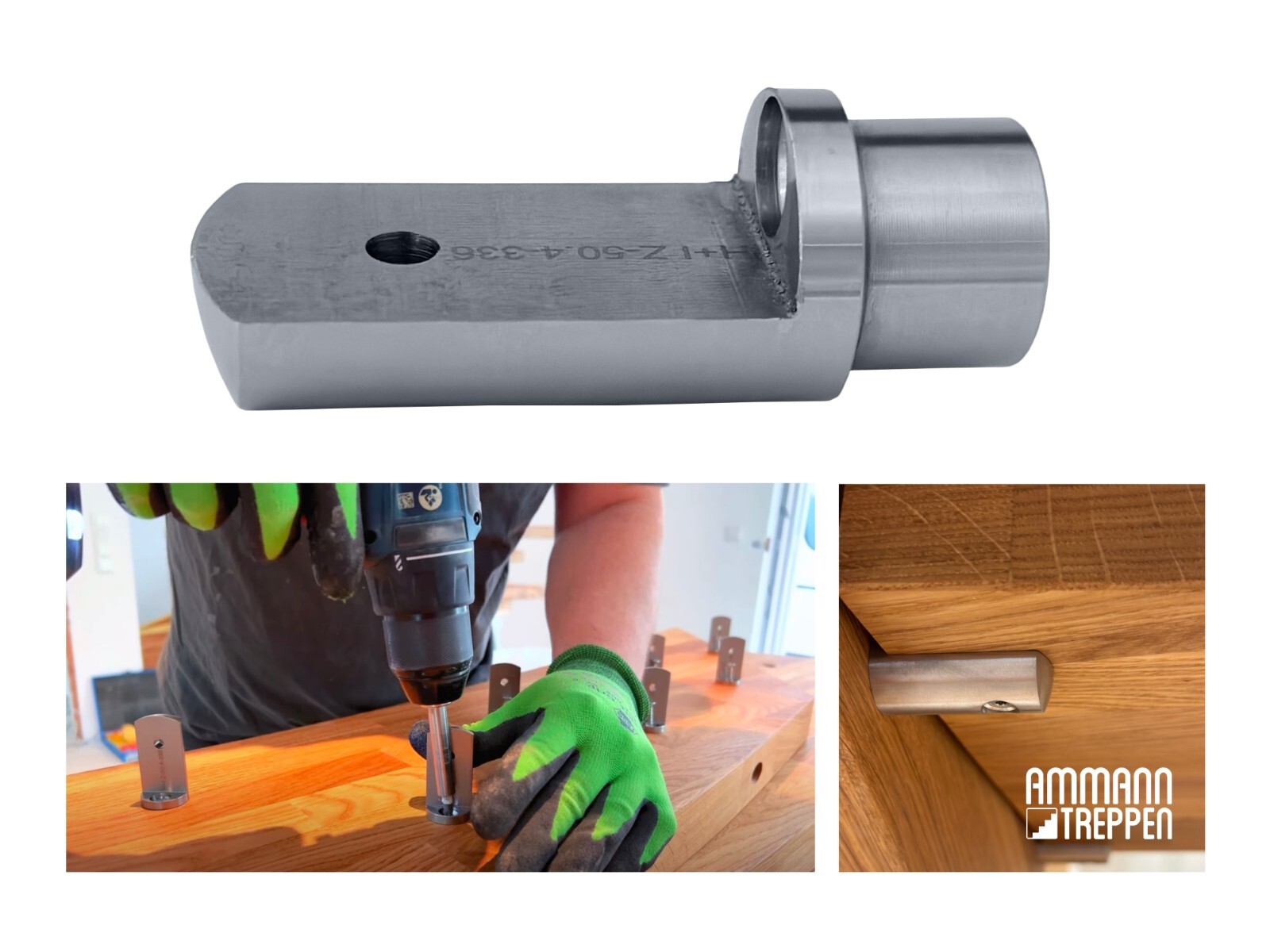 Soporte de escaleras de acero inoxidable para escaleras de madera/Ammann Treppen