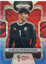 2018 PANINI PRIZM WORLD CUP RED BLUE WAVE PARALLEL ALIREZA BEIRANVAND NO. 109