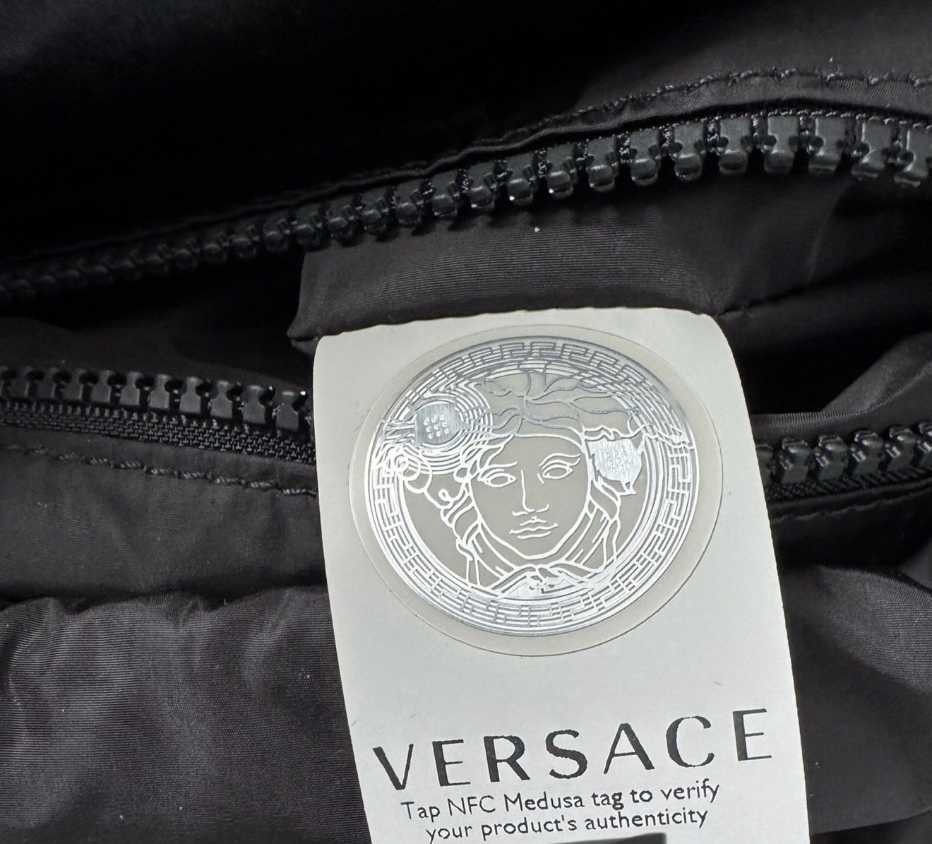 Versace Black Monogram Nylon Backpack Rucksack Leather Authenticated NWOT thumbnail 8