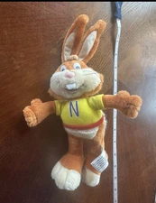 NESTLE NESQUIK Bunny Rabbit Plush Stuffed Animal 2001 Doll Toy Shirt Logo Promo