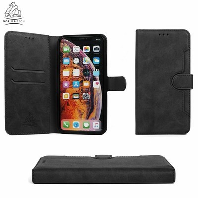 Hülle für iPhone 16/15/14/S23/S22/S21/S20 Leder Flip Kartenfach Ständer