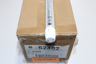 QTY. 25- GE LED15ET8/4/840 62402 4' T8 15W G13 BI-PIN LED BULB/LAMP 4000K 1950LM