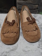 UGG Women's Lizzy Chestnut Suede Sheepskin Lined Moccasins Slippers Size 10