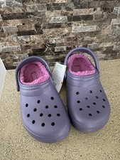 NEW Crocs Classic Lined Nightshade Purple Youth Kids Junior Size J2 NEW