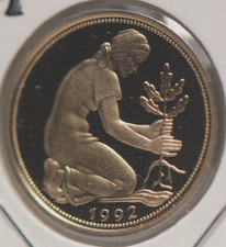 Germany, 1992-J, 50 Pfennig, KM109.2, Choice Proof, NR, 12-23