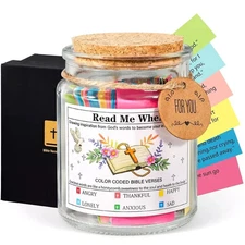 Christian Gifts for Women Bible Verse Jar 90 Color Coded Bible Verses in a Jar