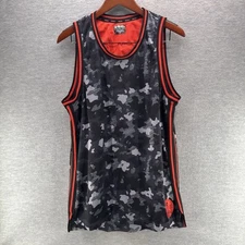 AND1 - Men's Basketball Jersey Medium Gray/ Black Camo Legendary Tank  A17