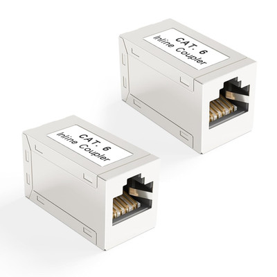 RJ45 Coupler Shielded, Ethernet Cable Extender CAT6/CAT5E/CAT5 Inline Coupler Po