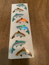 Mrs Grossman TROUT FISH SHIMMER IRIDESCENT Stickers retired 1995
