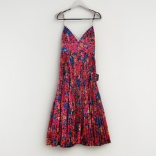 NWT Lulus Maxi Dress M Garden Romance Floral Pleated Organza Fairy Wedding