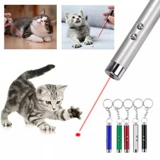 Keychain Red Laser Pointer Pen 650nm With White LED Torch Fun Pet Cat Dog Toy
