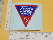 5C Tom's Toasted Peanuts Vending Machine Sticker V-91-5