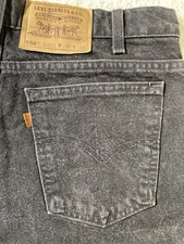 Vtg Levis 550 Blk Jeans Men 36x34 Orange Tab Relaxed Tapered USA 09/94 (35x34)