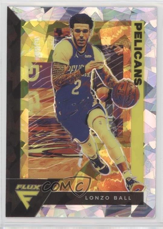2020-21 Panini Flux Fanatics Factory Set Cracked Ice Prizm Lonzo Ball #111 8d2