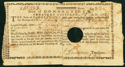 1782 Hartford Connecticut American Revolution Colonial Treasury Certificate PCGS - Bild 3 von 6
