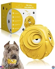 Interactive Owl Dog Toy - Fun Rubber Giggle Ball for Medium & Large Dogs