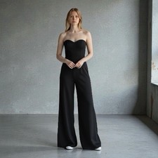 Abercrombie  Fitch Black Strapless Jumpsuit With Side Zipper Size XS