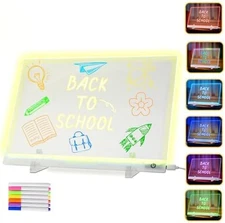 Lumiboard Led Drawing Board with Stand, 6 Colors 5 Light Modes, Acrylic Glowing