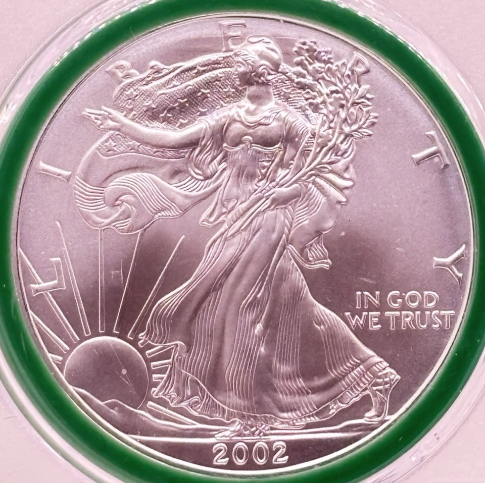 2002-P $1 СЕРЕБРЯНЫЙ ОРЕЛ PCGS MS70 ПРЯМОЙ ОТ НАС НОВОМ ЗАПЕЧАТАННЫЙ MONSTER КОРОБКА #14189 - Изображение 2 из 4