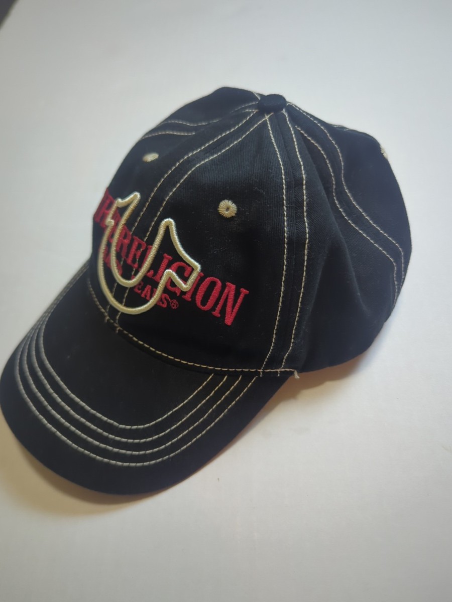 新品TRUE RELIGION ブラック トラッカーキャップ New True Religion Jeans Men's Baseball Cap Black Trucker Hat