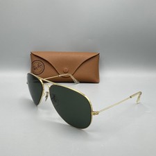 VTG B L Ray Ban Bausch  Lomb Gold Aviator Sunglasses Green Lenses USA  CASE