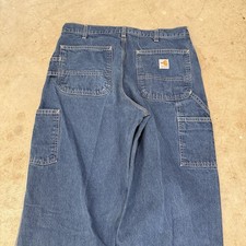 Carhartt FR Denim Blue Jeans Relaxed Fit Men 34x34 32x33 Carpenter FRB13 DNM