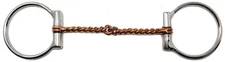 Horse Stainless Steel 4.5" Twisted Wire Copper Mouth D-Ring Snaffle Bit 35319A