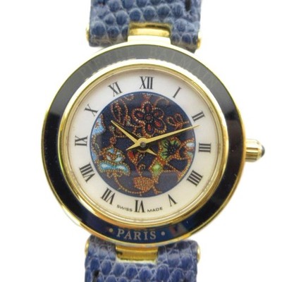 Balmain Pierre Balmain Quartz Watch Leather Strap Roman Numerals Gold From Japan