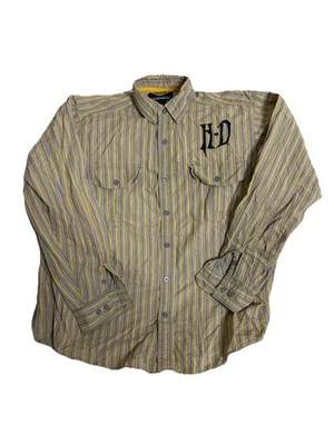 Harley Davidson Long Sleeve Button Down Striped Shirt Size XL Embroidered - Image 1 of 4