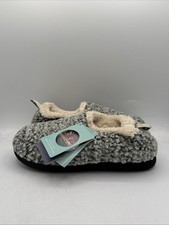 RockDove Cozy Memory Foam Slippers Gray Sherpa Lined Slip On Womens 8-9
