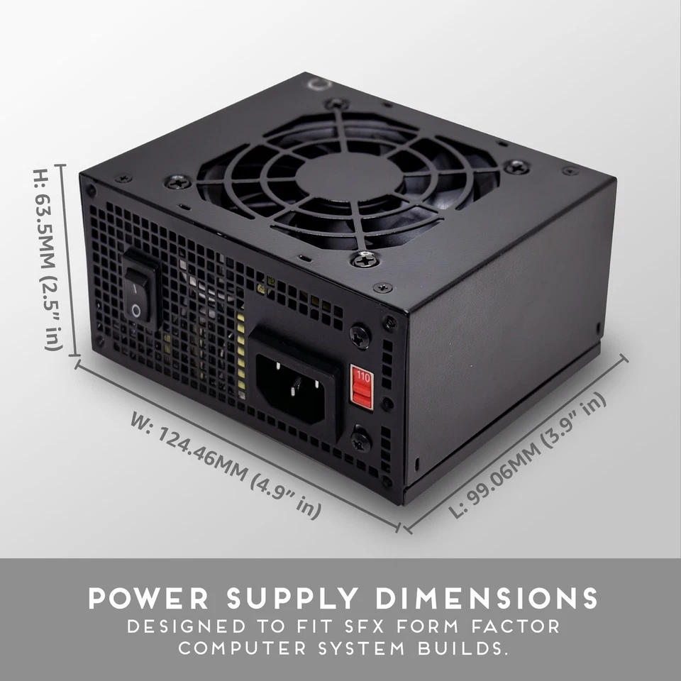 APEVIA SFX-AP400W Mini ITX Solution / Micro ATX / SFX 400W Power Supply - Image 3 of 4