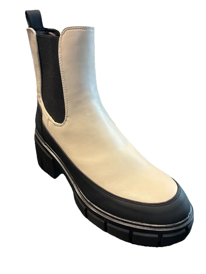 Botines Limelight de imitación de cuero blanco y negro para mujer talla 10 nunca usados Foto 4 de 4